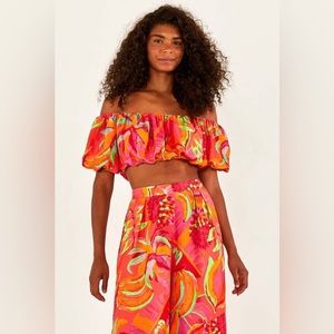 Farm Rio Vibrant Multicolor Crop Top